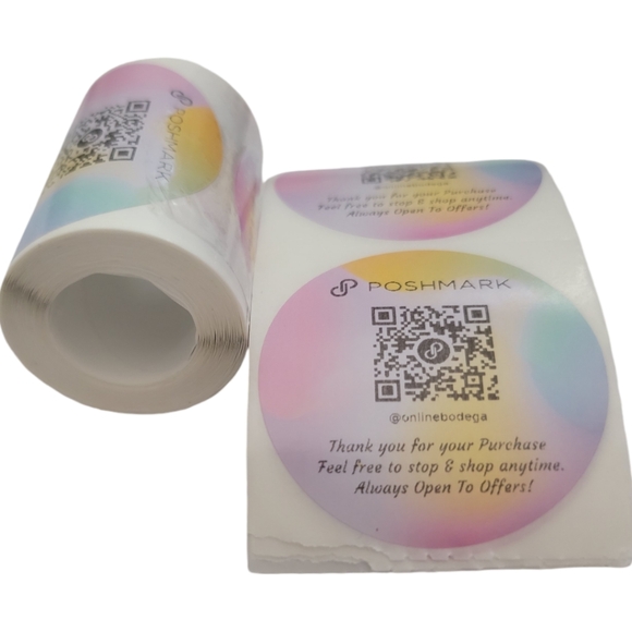 Thank you for your Purchase Poshmark QR Code Round Stickers 50ct 2inch Style 1 - Picture 2 of 8